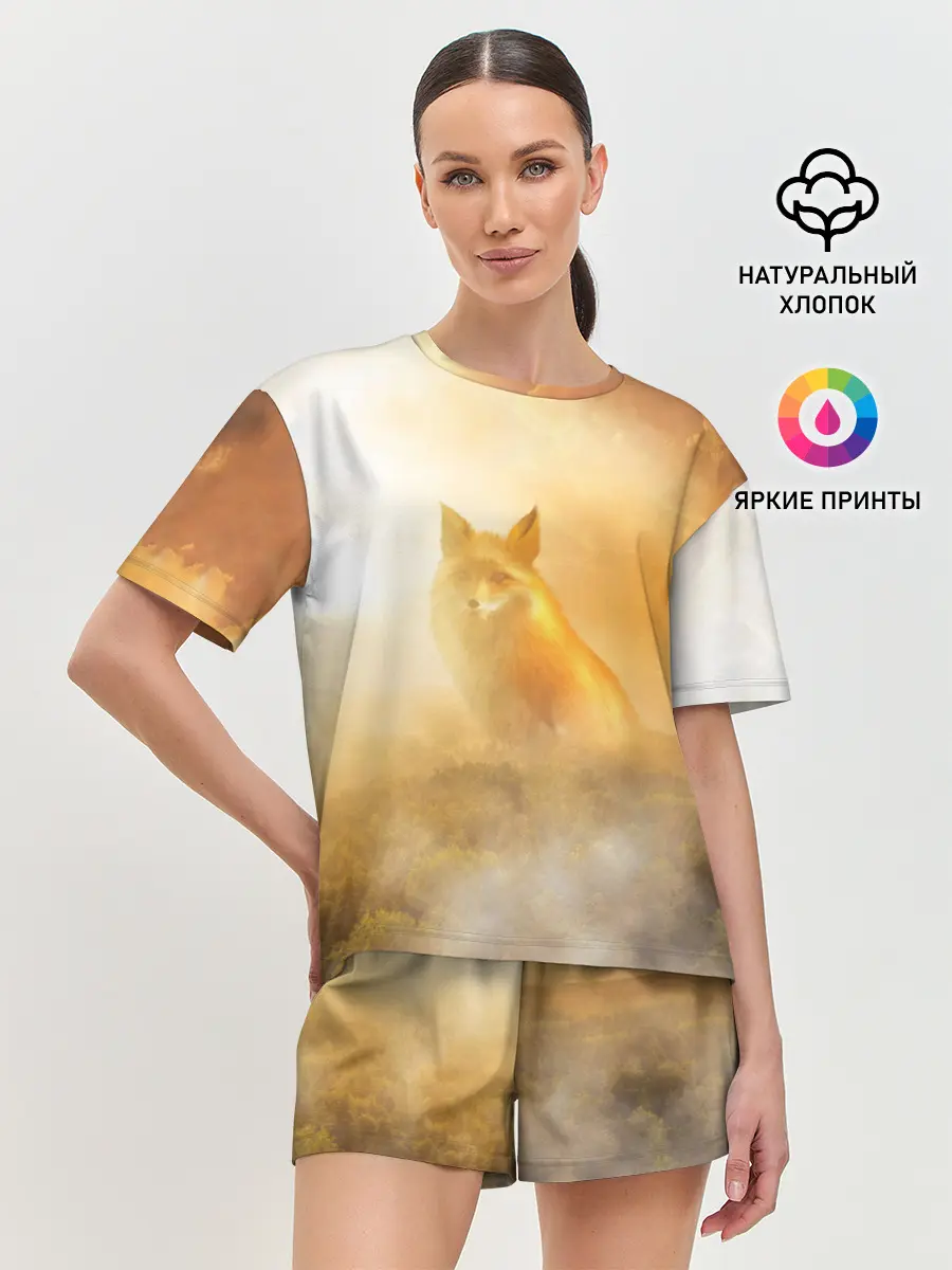 Женская пижама с шортами / Лисичка в тумане