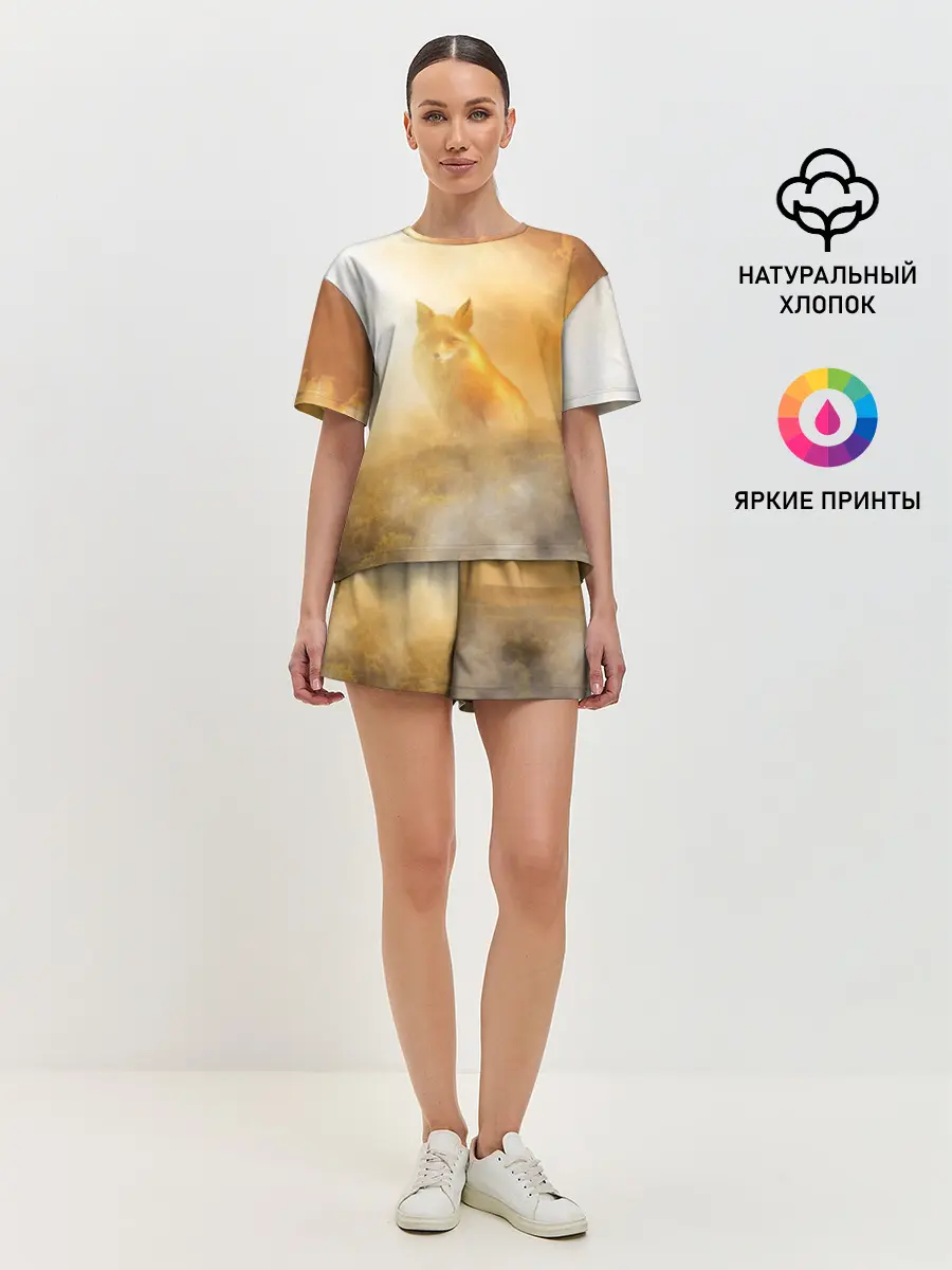 Женская пижама с шортами / Лисичка в тумане