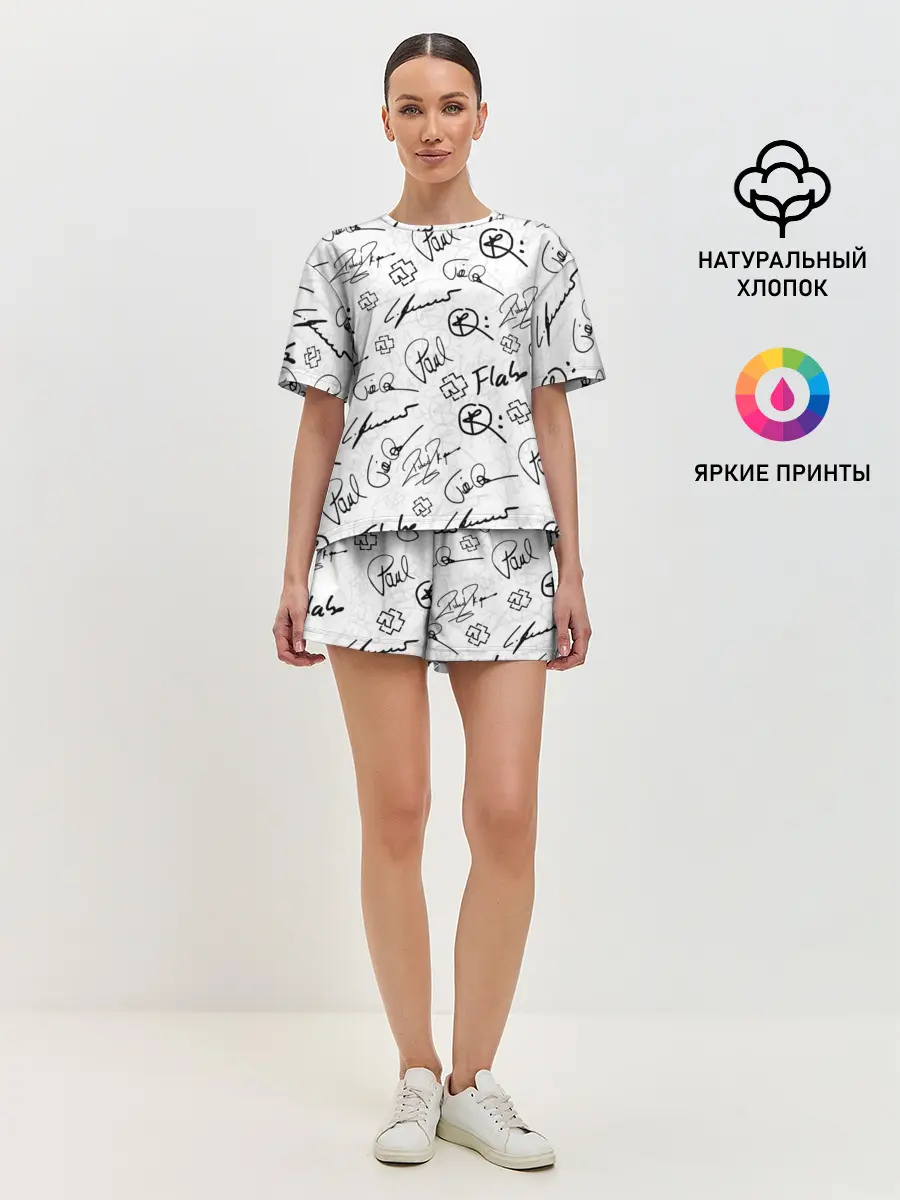 Женская пижама с шортами / RAMMSTEIN АВТОГРАФЫ