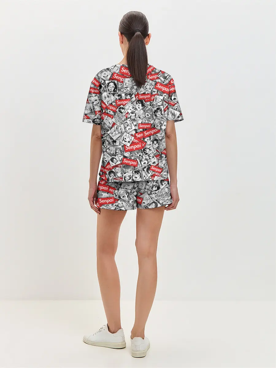 Женская пижама с шортами / Senpai ahegao