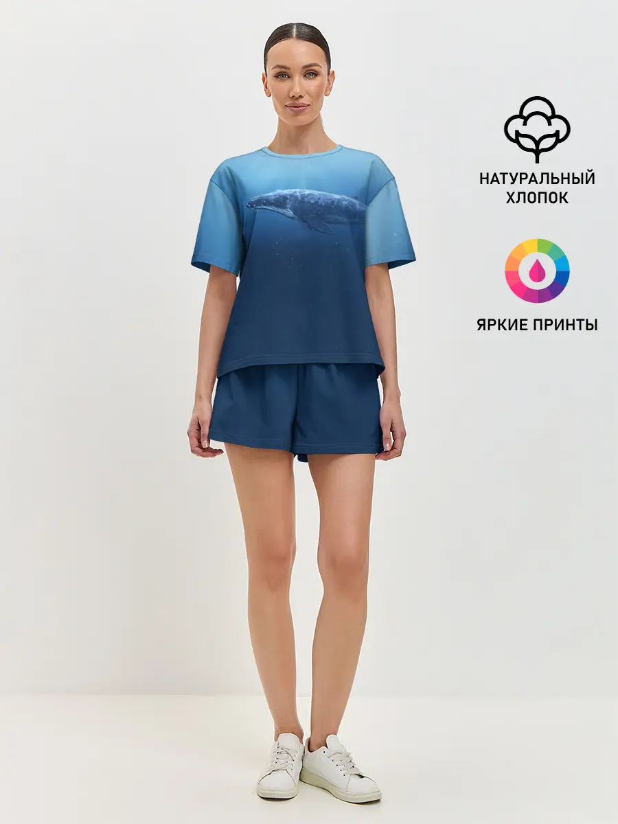 Женская пижама с шортами / Кит