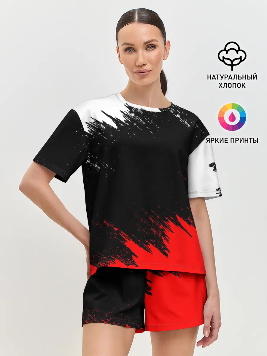 Женская пижама с шортами / БРЫЗГИ КРАСОК