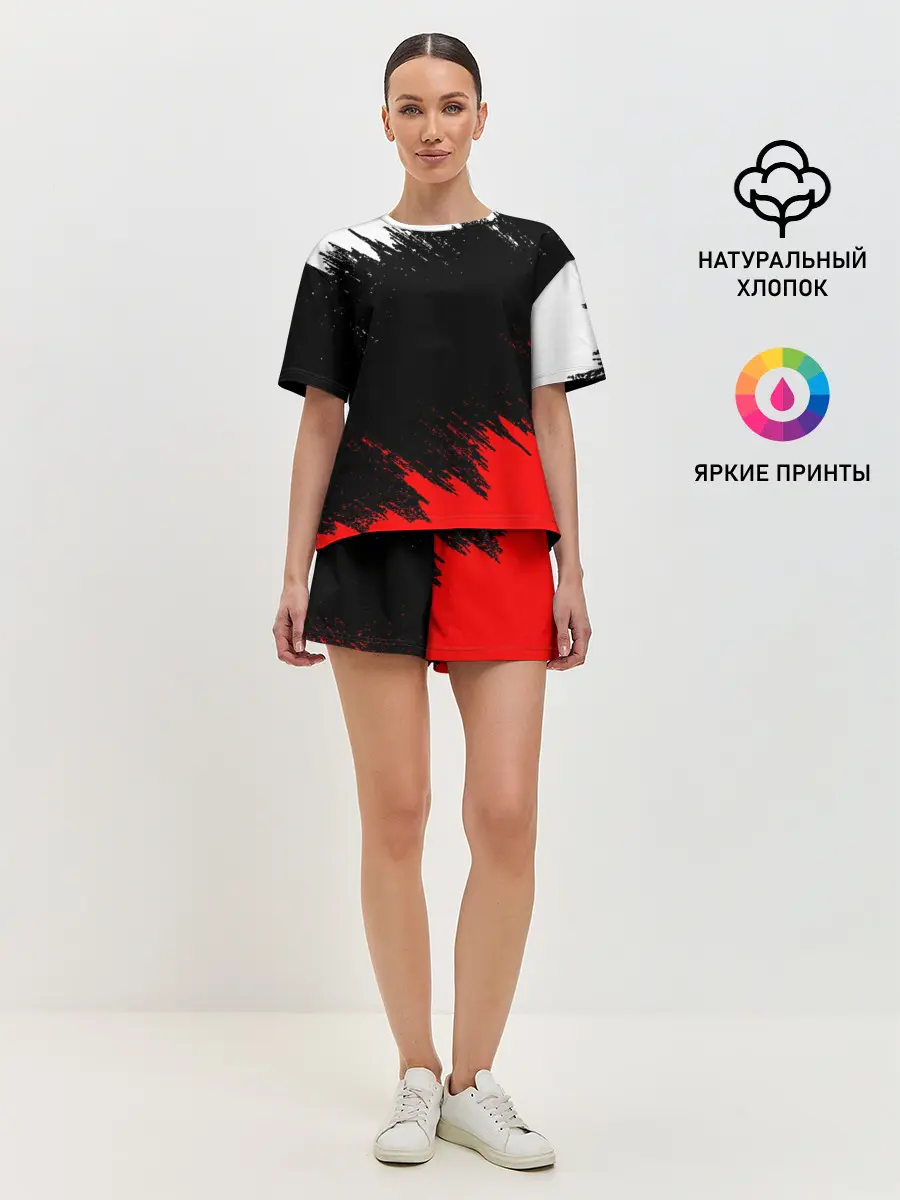 Женская пижама с шортами / БРЫЗГИ КРАСОК