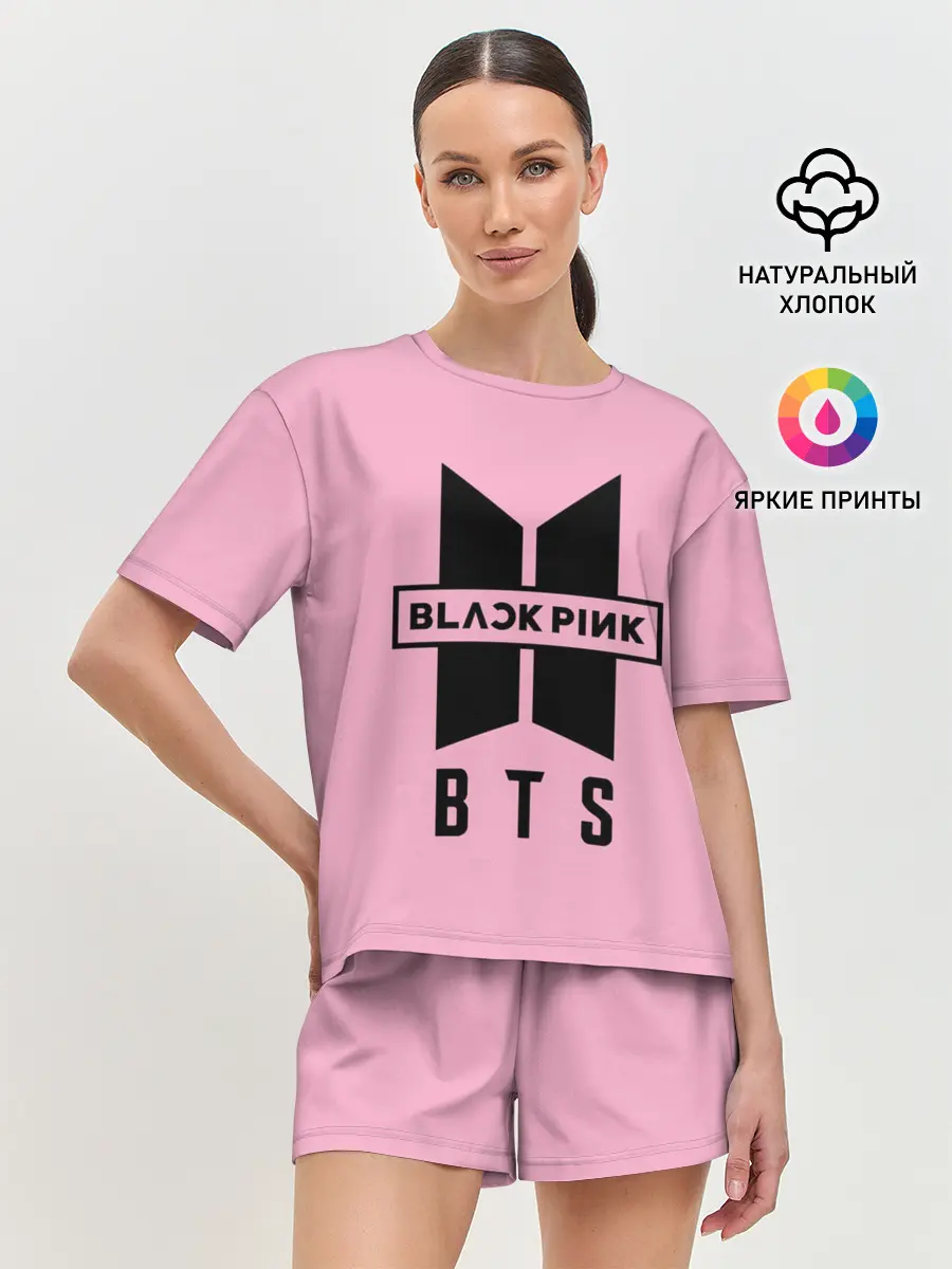 Женская пижама с шортами / BTS and BLACKPINK