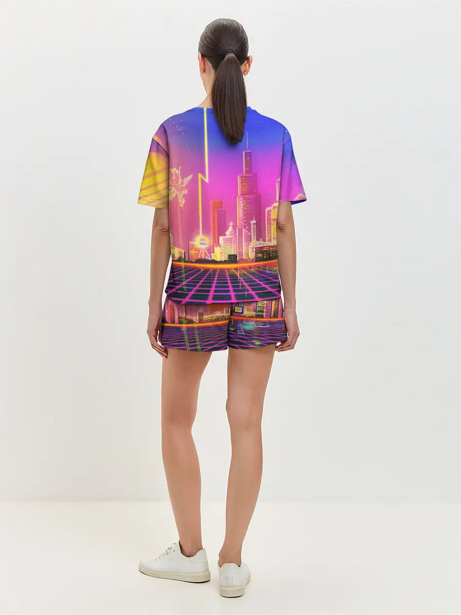 Женская пижама с шортами / КИБЕР ГОРОД