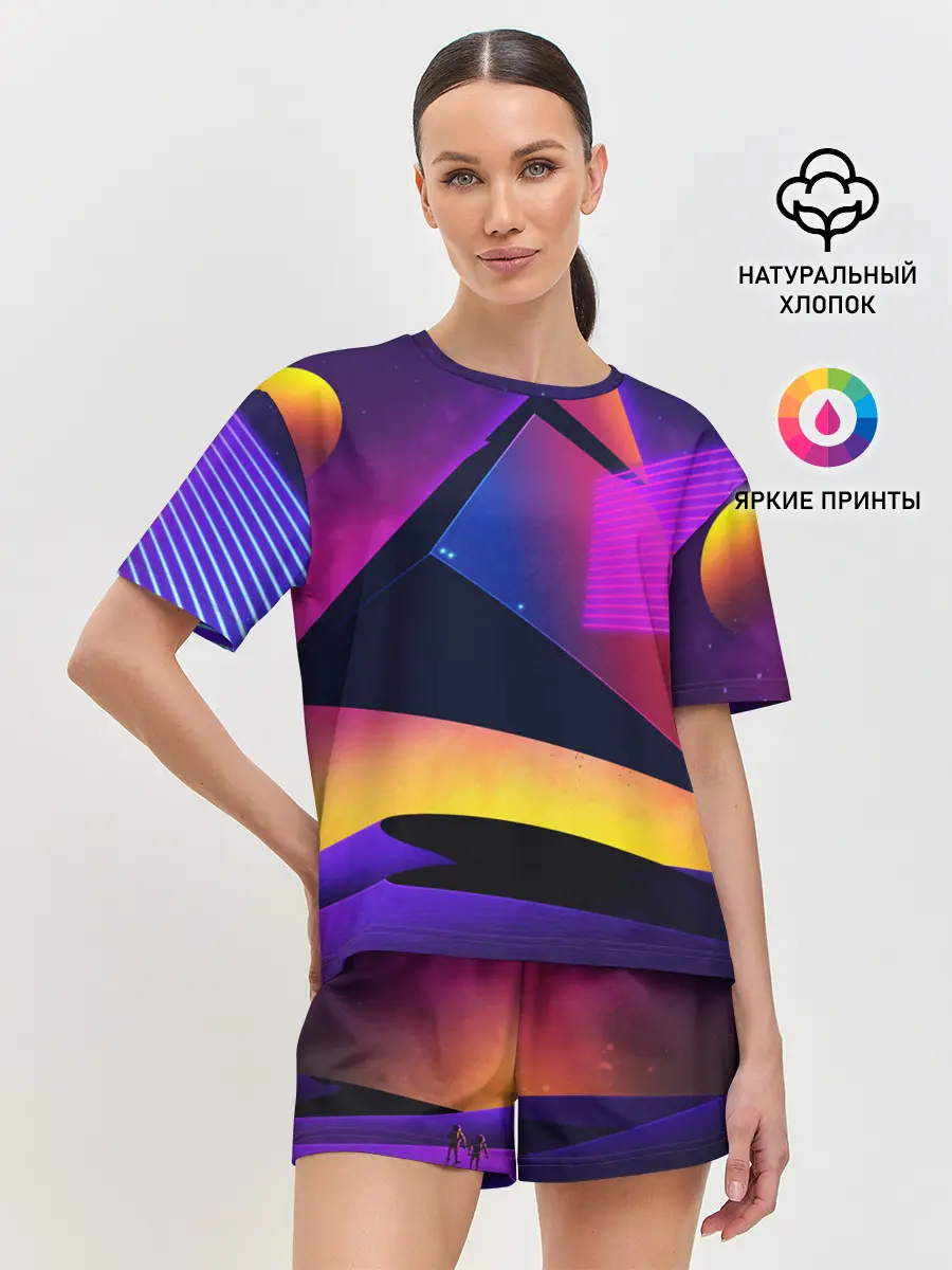 Женская пижама с шортами / СТИЛЬ ГЕОМЕТРИЯ