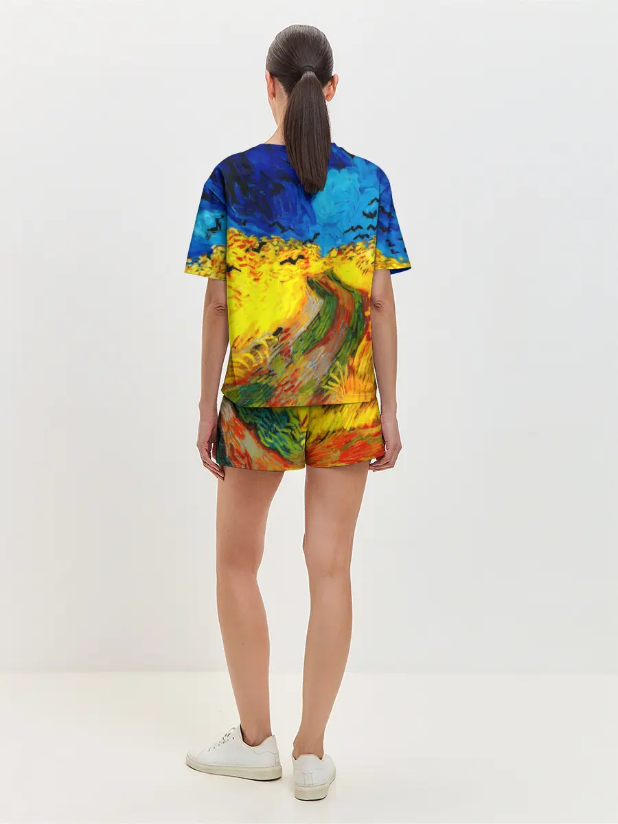 Женская пижама с шортами / ВАНГОГ НОЧНОЕ ПОЛЕ