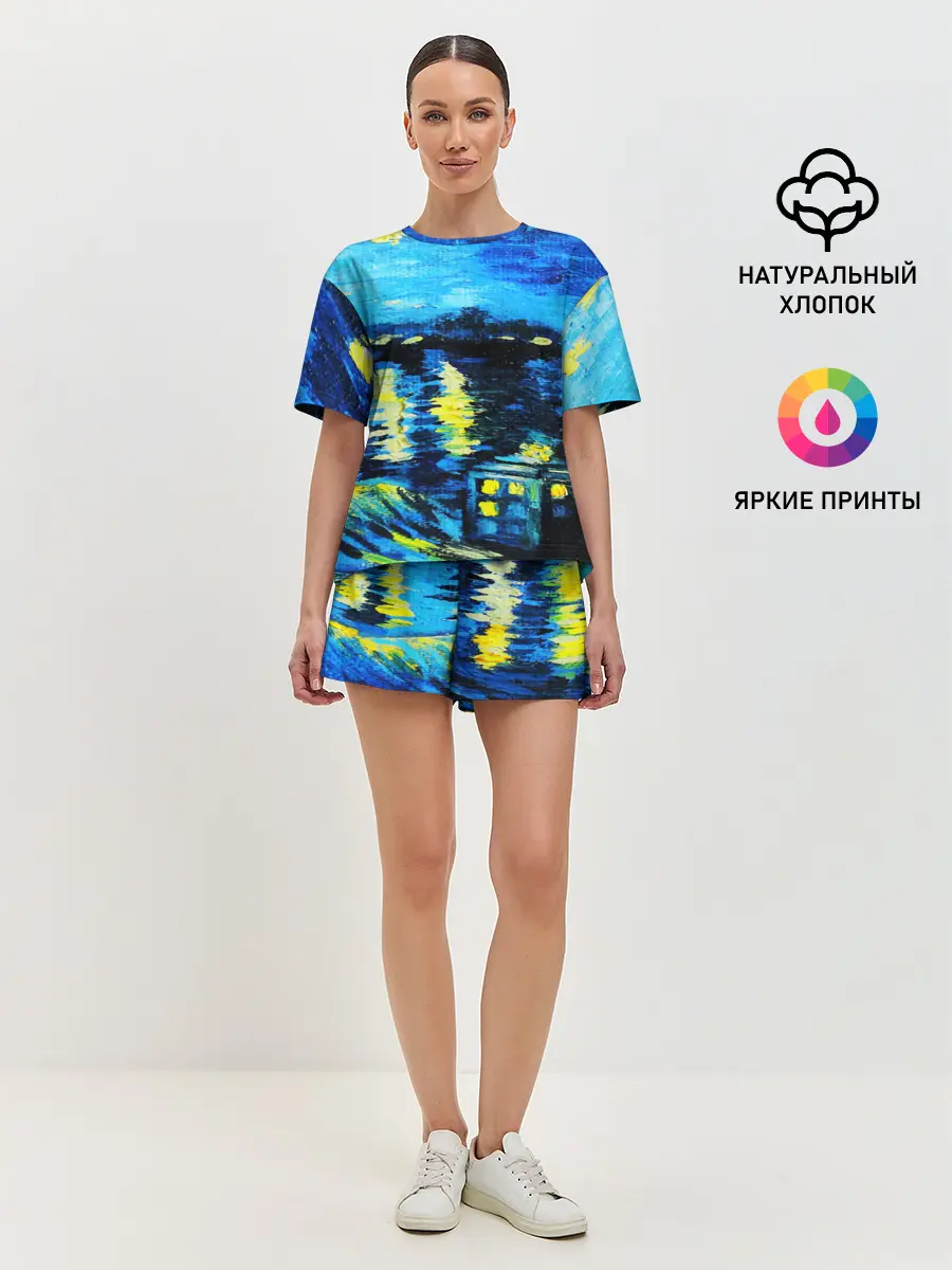 Женская пижама с шортами / ВАНГОГ НОЧЬ
