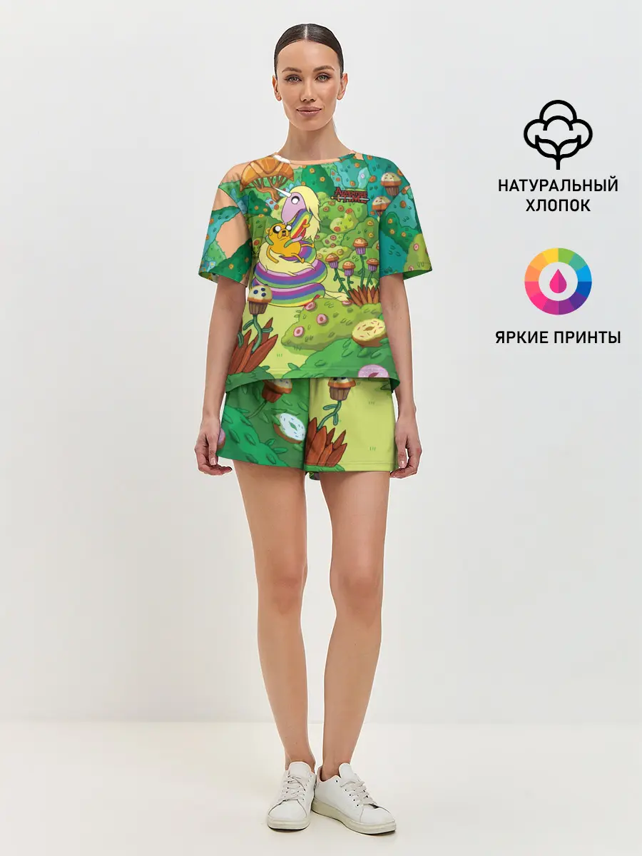 Женская пижама с шортами / Ливнерог и Джейк