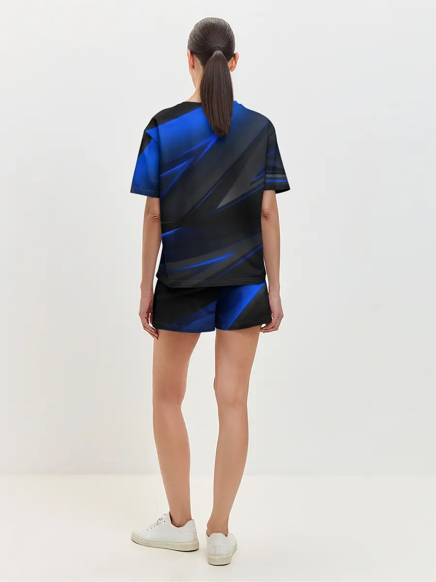 Женская пижама с шортами / Blue and Black