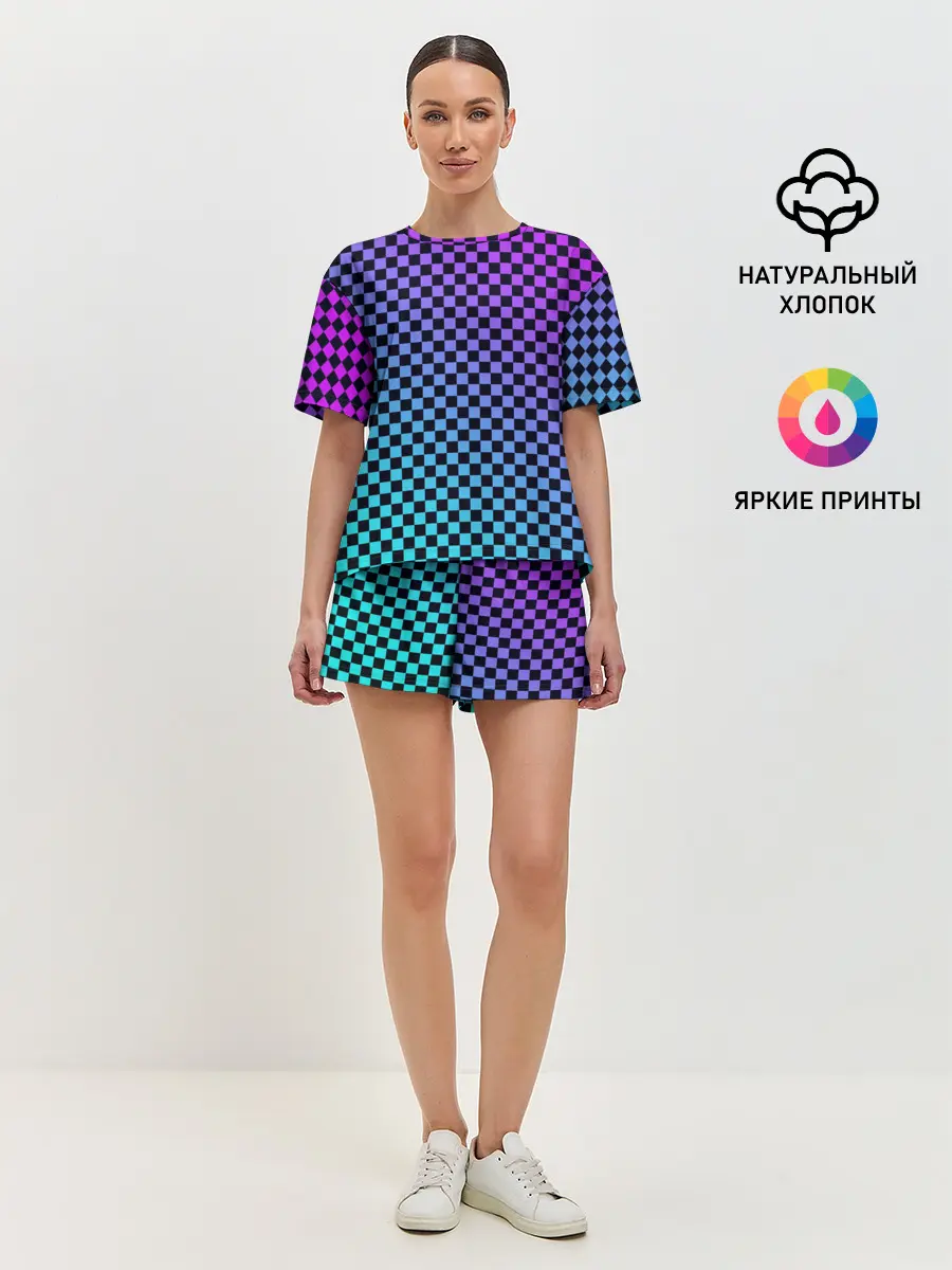Женская пижама с шортами / Checkerboard gradient
