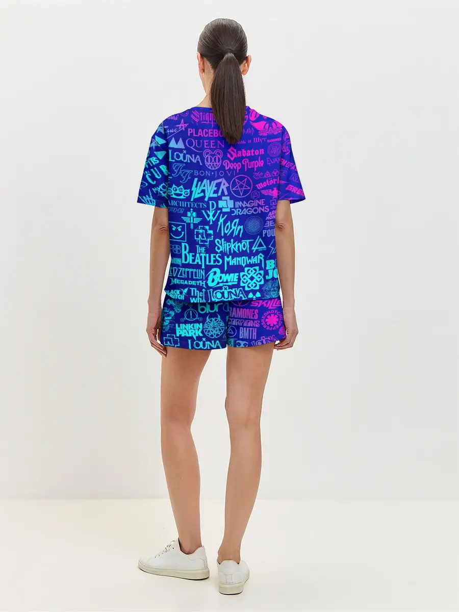 Женская пижама с шортами / ЛОГОТИПЫ РОК ГРУПП
