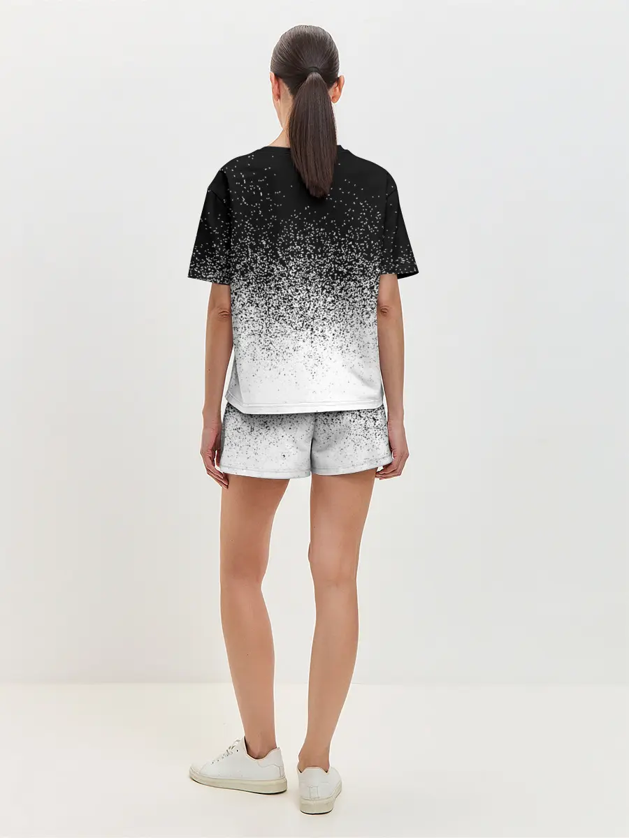 Женская пижама с шортами / BLACK AND WHITE ABSTRACTION