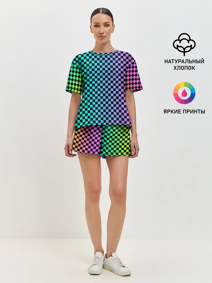 Женская пижама с шортами / Checkerboard Color