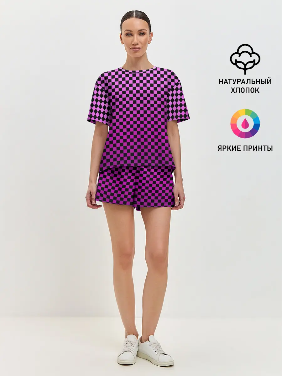 Женская пижама с шортами / Checkerboard Color
