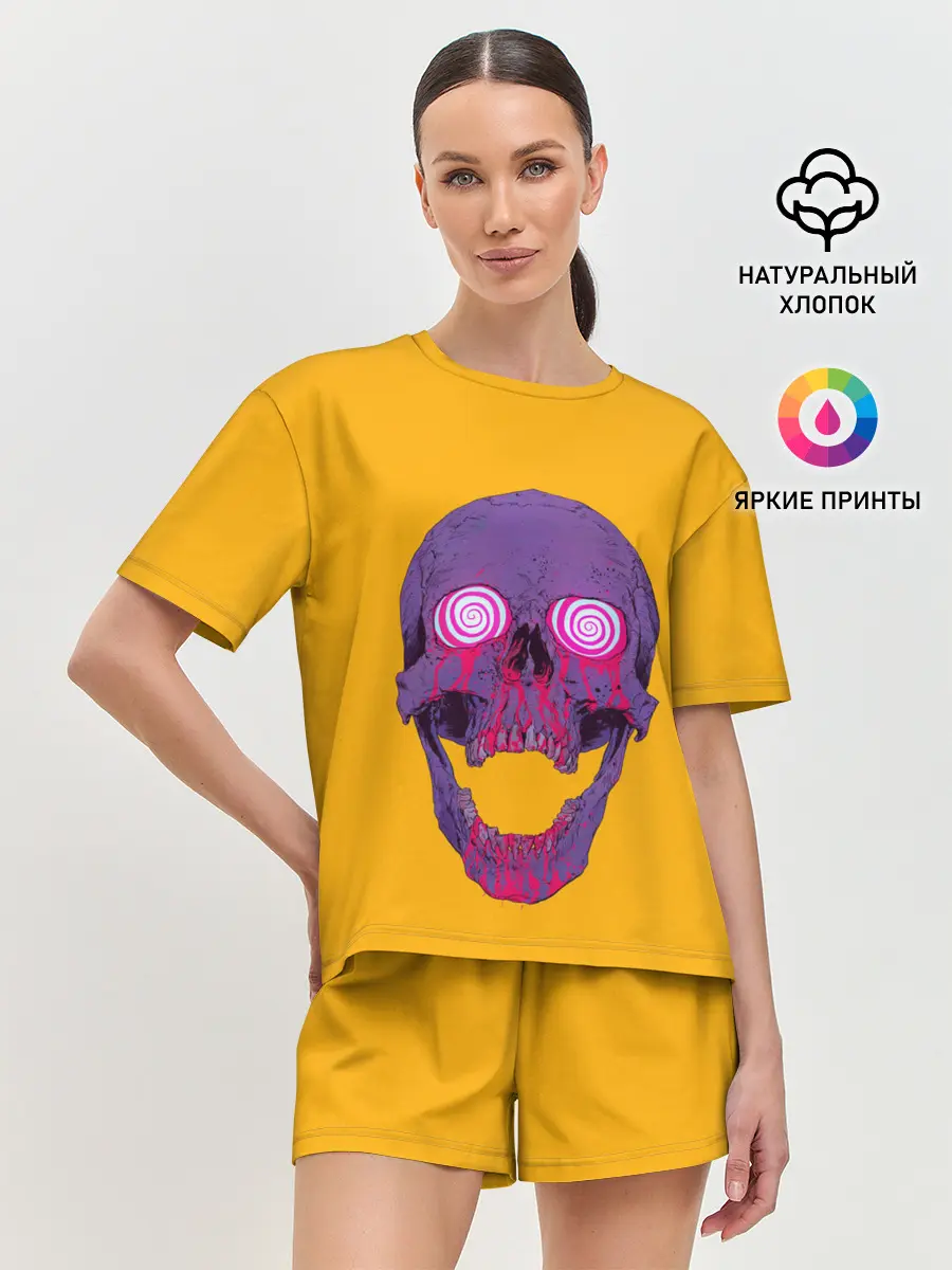 Женская пижама с шортами / Гипно Череп