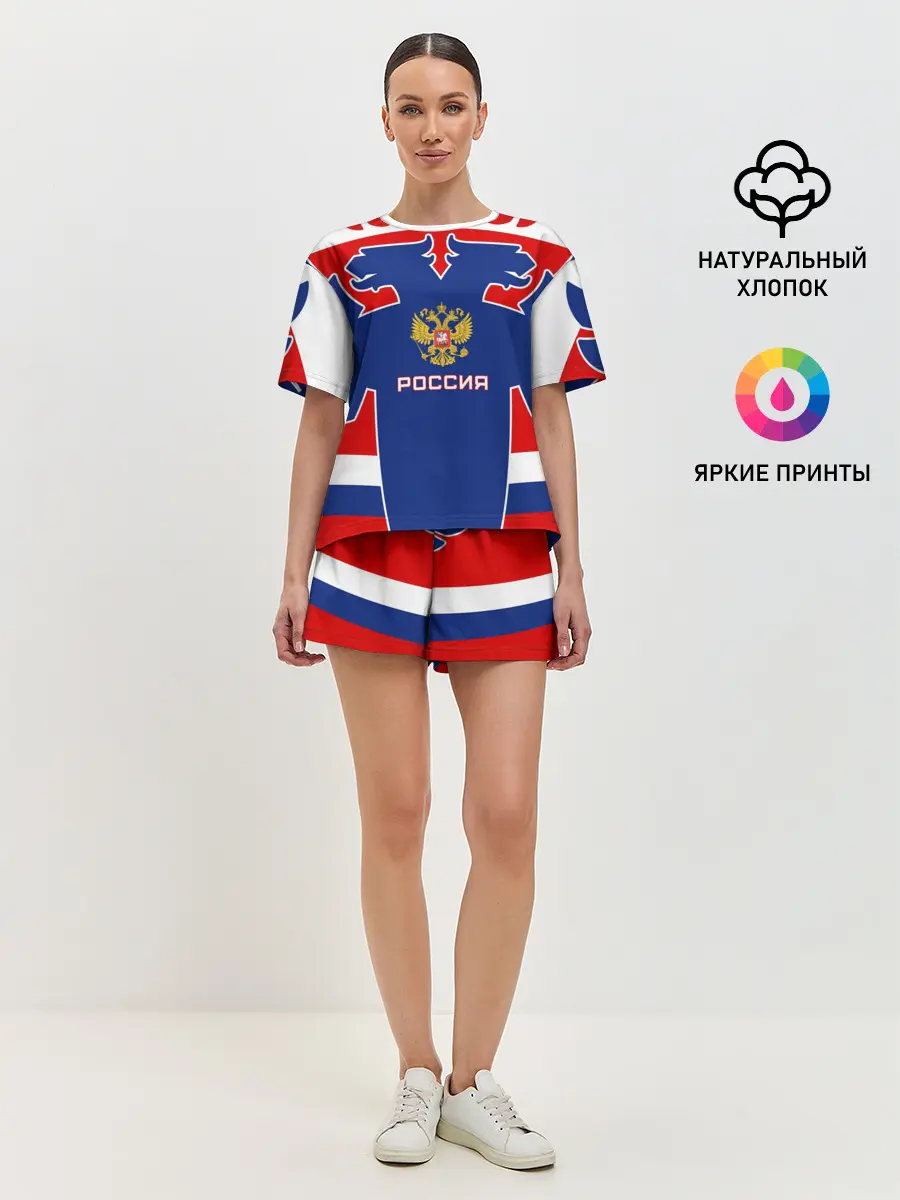 Женская пижама с шортами / Русский хоккей