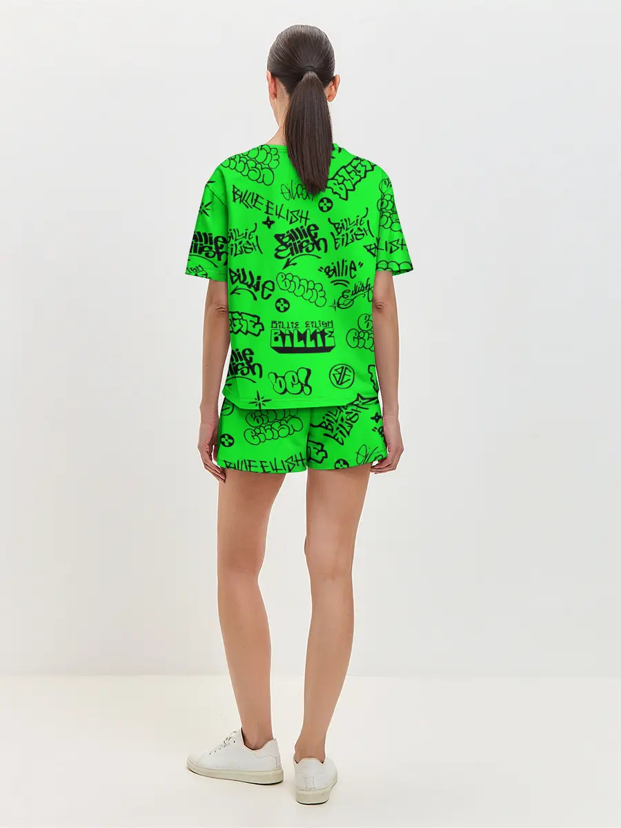 Женская пижама с шортами / Billie Eilish graffiti