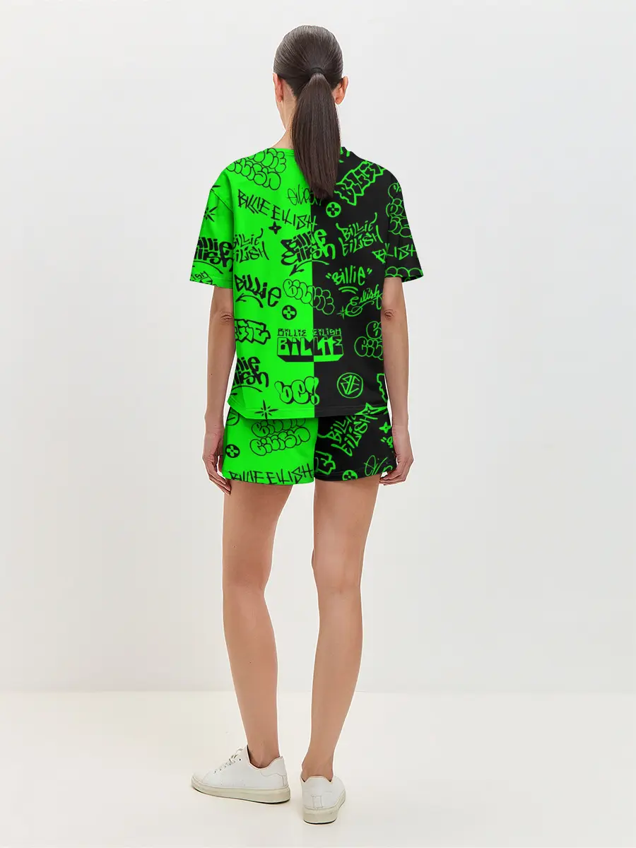 Женская пижама с шортами / Billie Eilish Graffiti two col