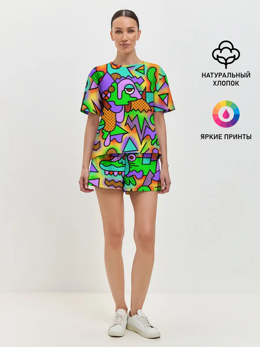 Женская пижама с шортами / PSY GEOMETRY