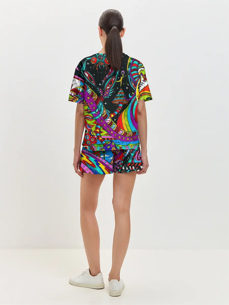 Женская пижама с шортами / психоделика