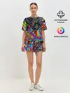 Женская пижама с шортами / психоделика