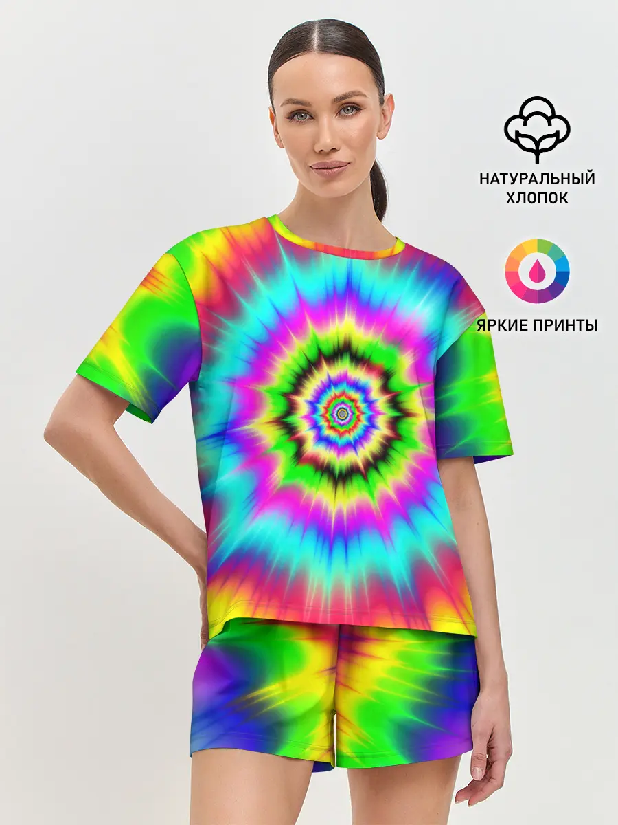 Женская пижама с шортами / ОПТИЧЕСКИЙ УЗОР