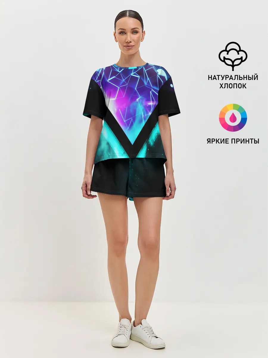 Женская пижама с шортами / NEON GEOMETRY
