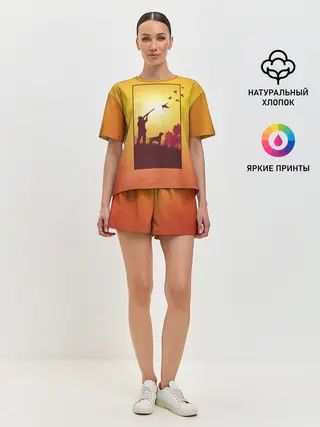 Женская пижама с шортами / Охотник с собакой