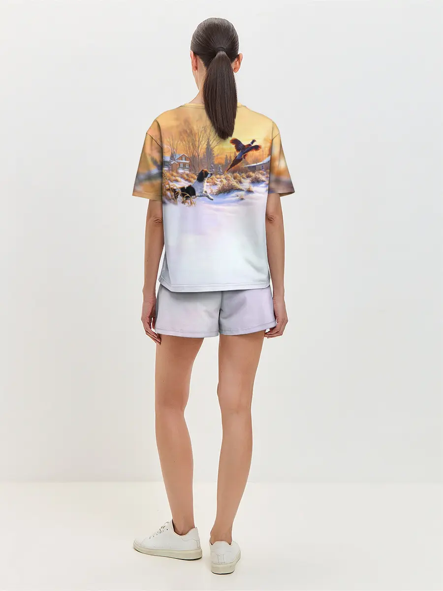 Женская пижама с шортами / Собака и фазан