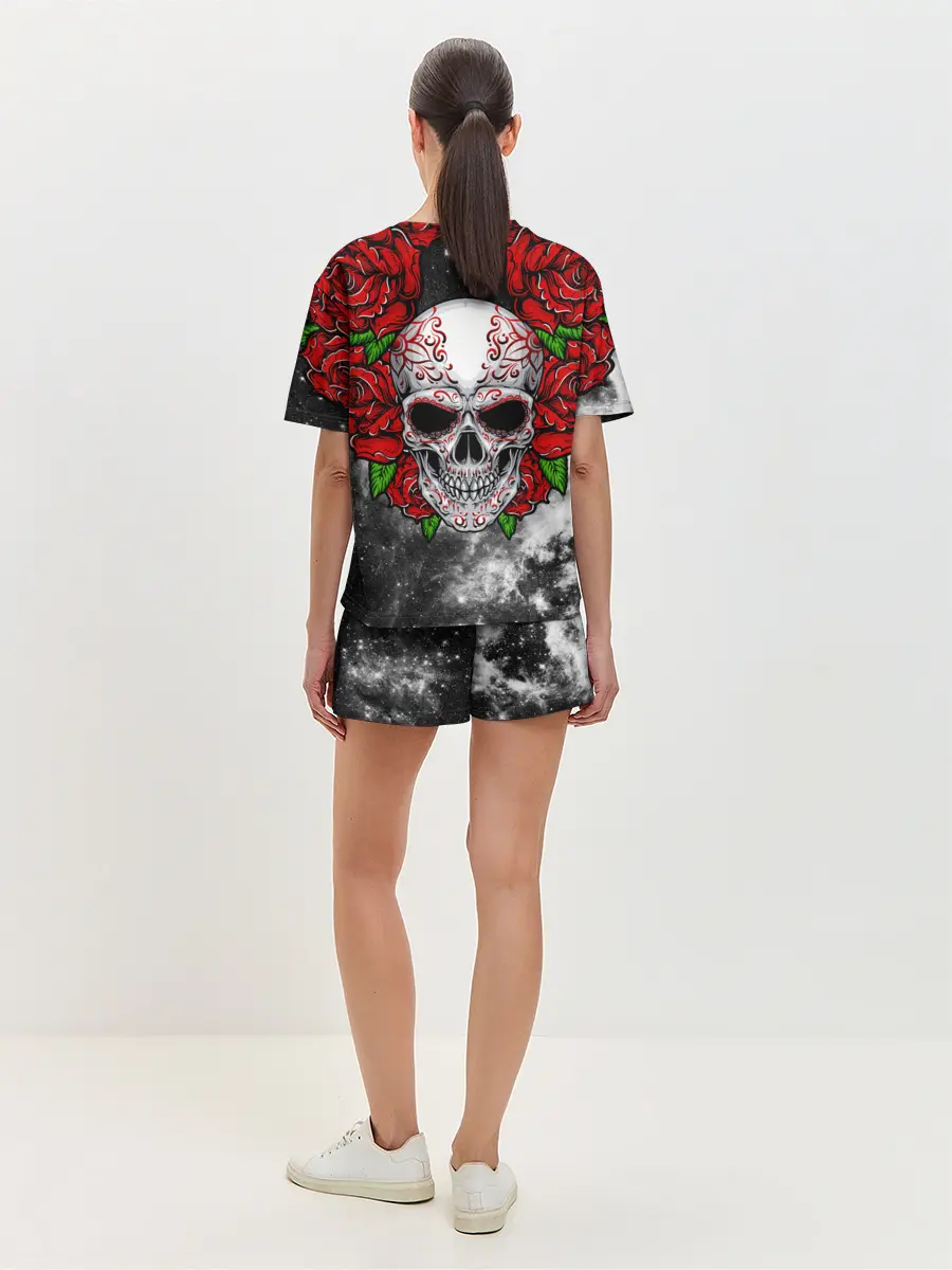 Женская пижама с шортами / Skull and Roses