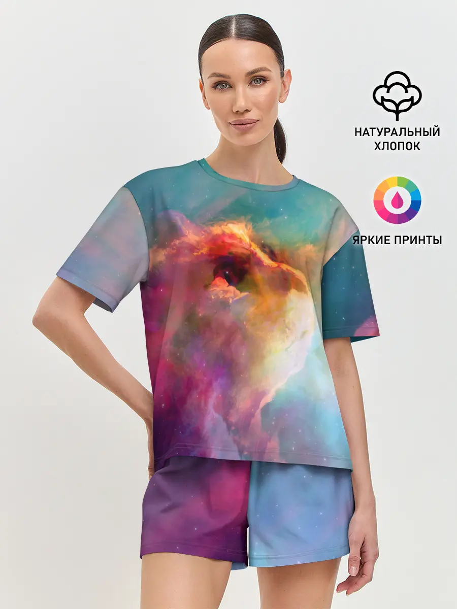 Женская пижама с шортами / КОСМИЧЕСКИЙ КОТ