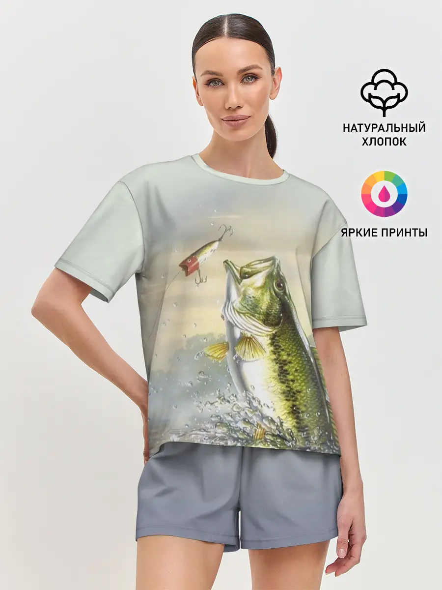 Женская пижама с шортами / Рыбалка