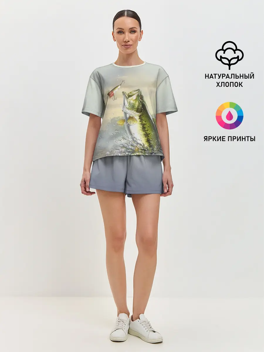 Женская пижама с шортами / Рыбалка