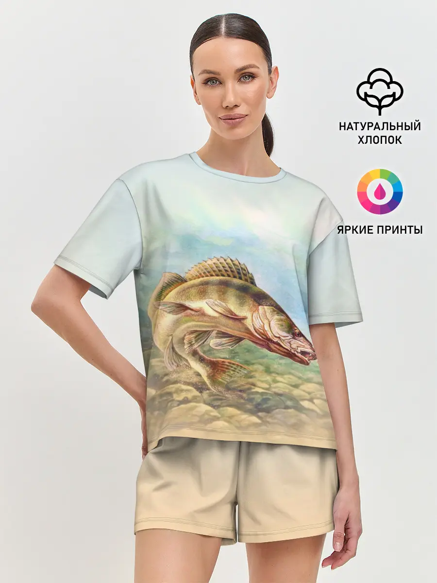 Женская пижама с шортами / Рыба