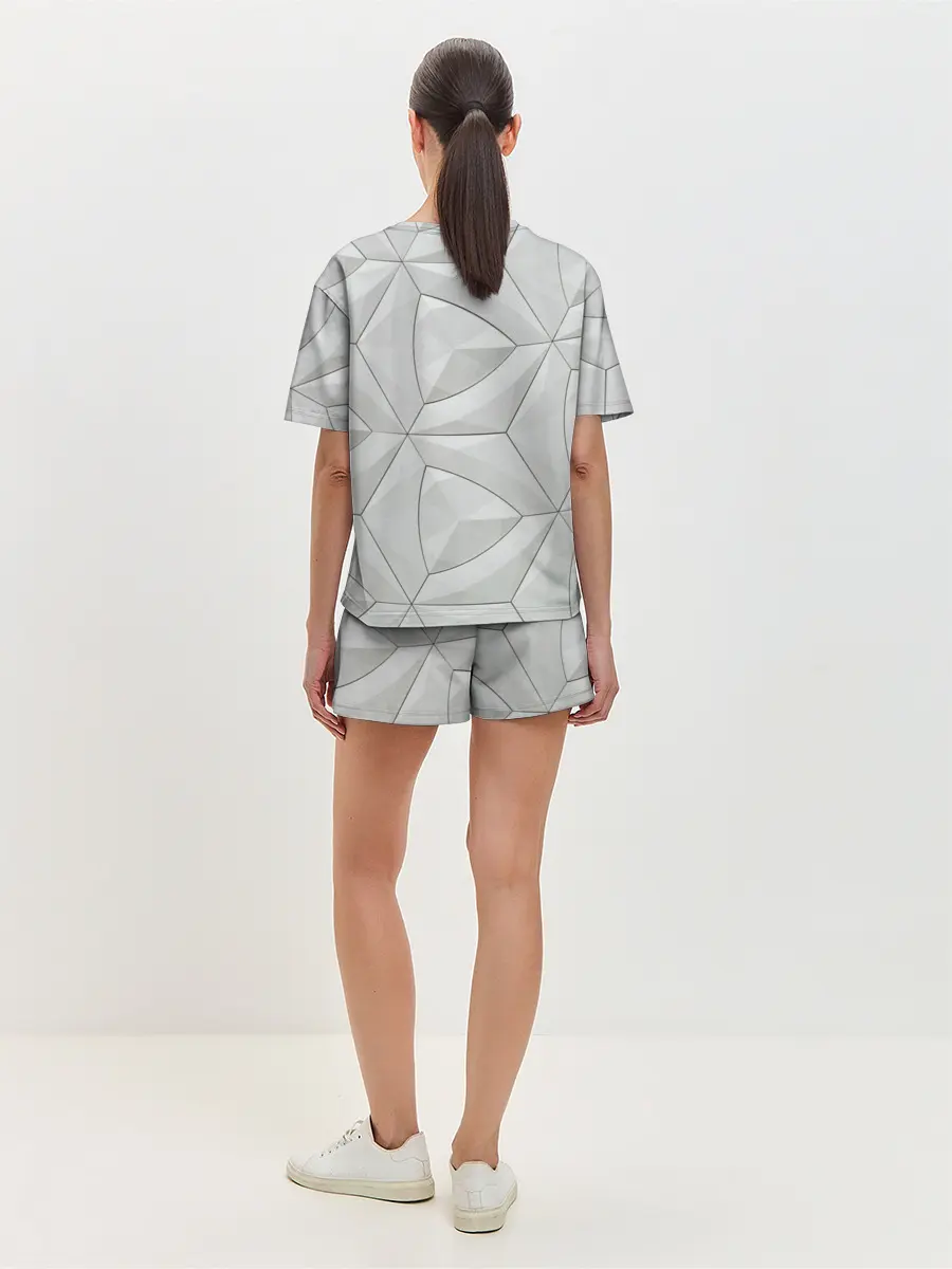 Женская пижама с шортами / Техно Геометрия