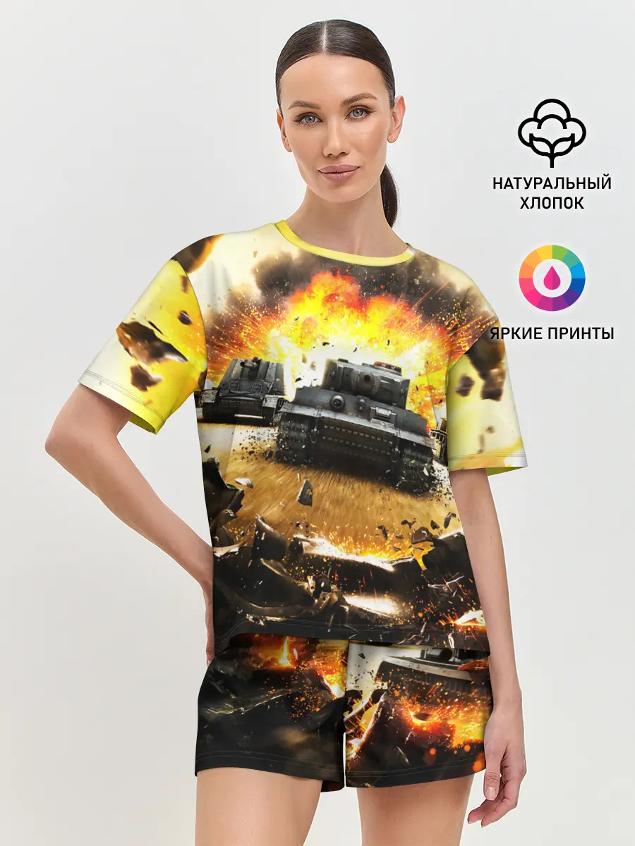 Женская пижама с шортами / ТАНКИ