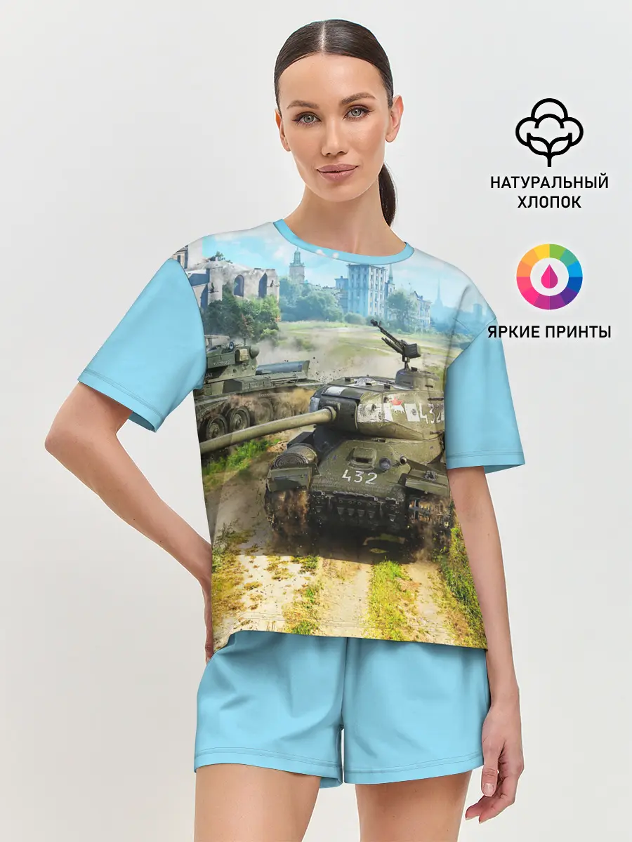 Женская пижама с шортами / ТАНКИ