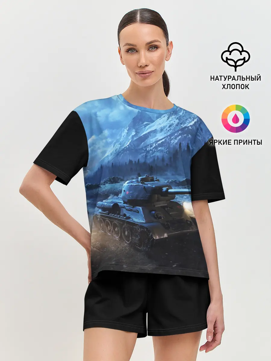 Женская пижама с шортами / ТАНК