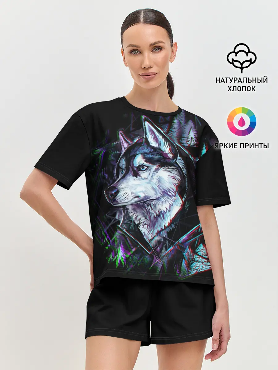 Женская пижама с шортами / Хаски