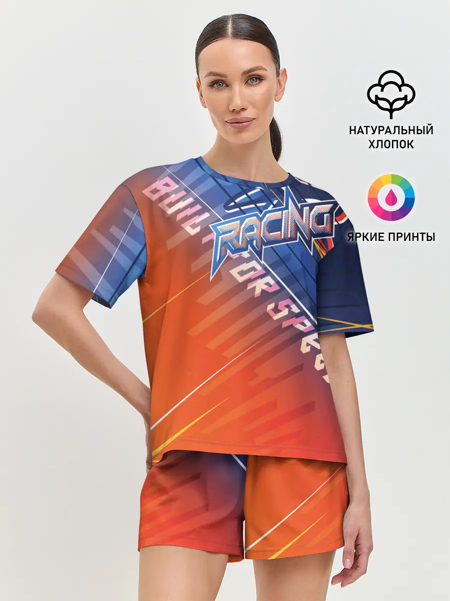 Женская пижама с шортами / Форма для мотокросса FOX