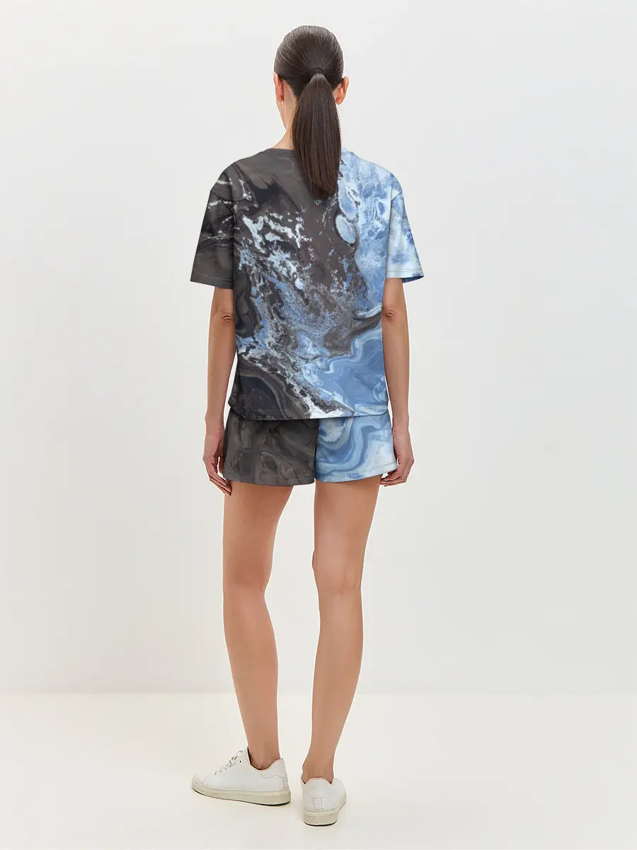 Женская пижама с шортами / Волны