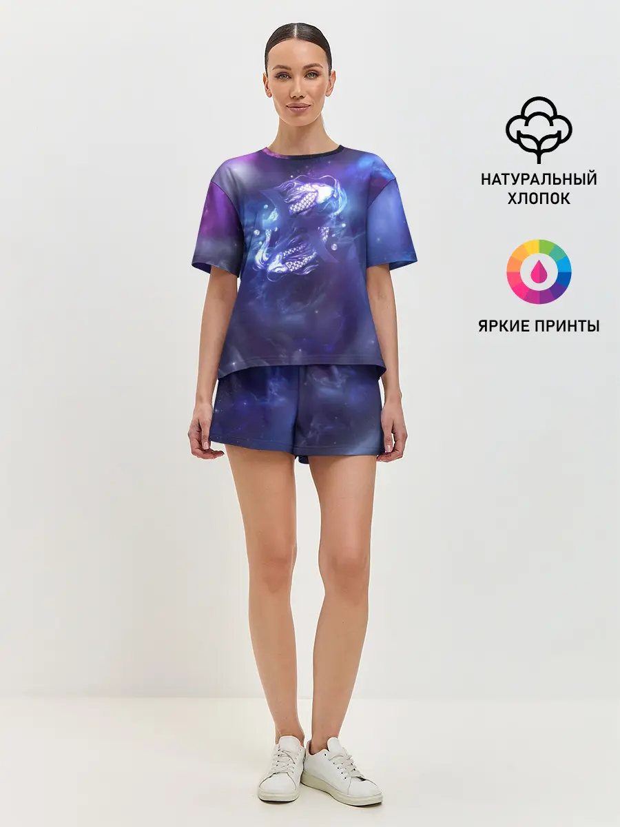 Женская пижама с шортами / Рыбы