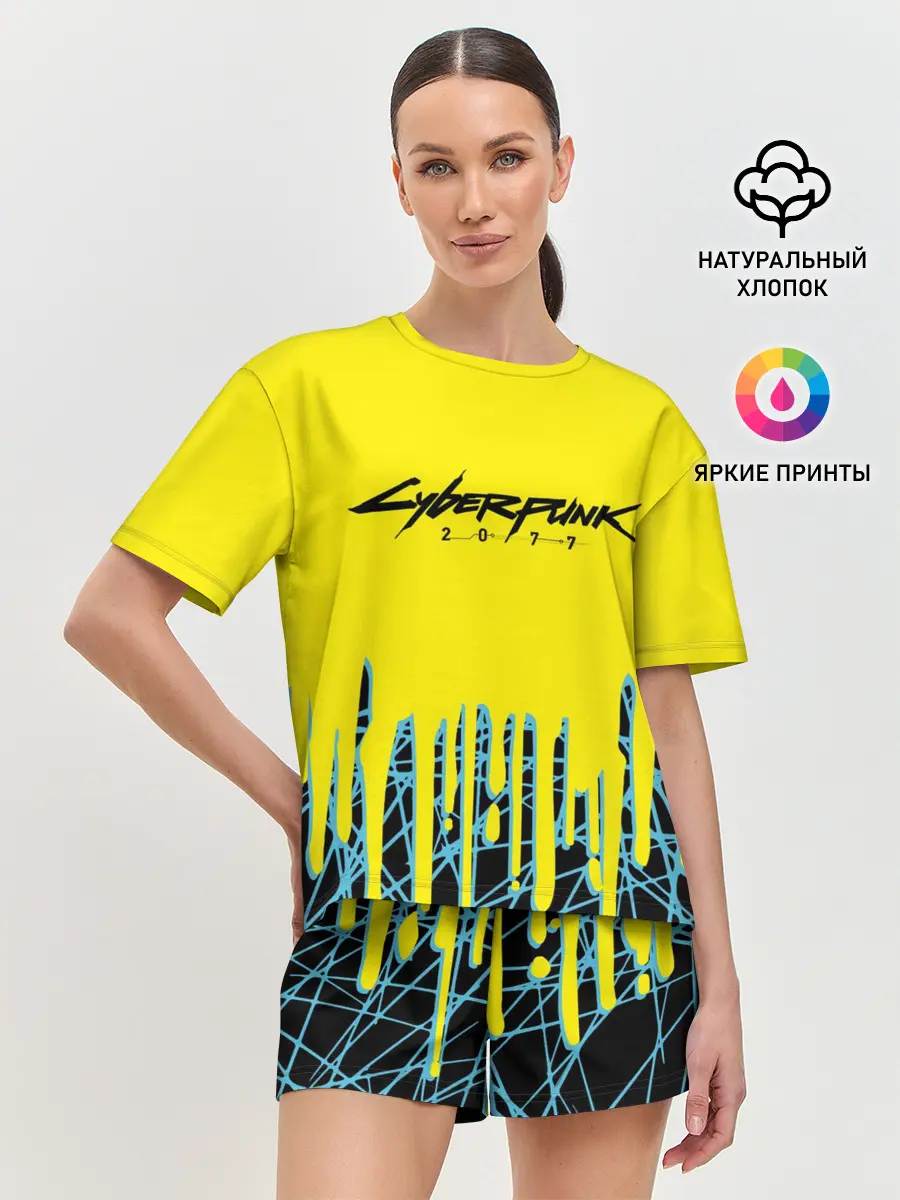 Женская пижама с шортами / CYBERPUNK 2077