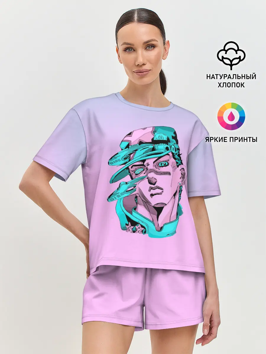 Женская пижама с шортами / Дзётаро кудзе фиолет