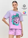Женская пижама с шортами / Дзётаро кудзе фиолет