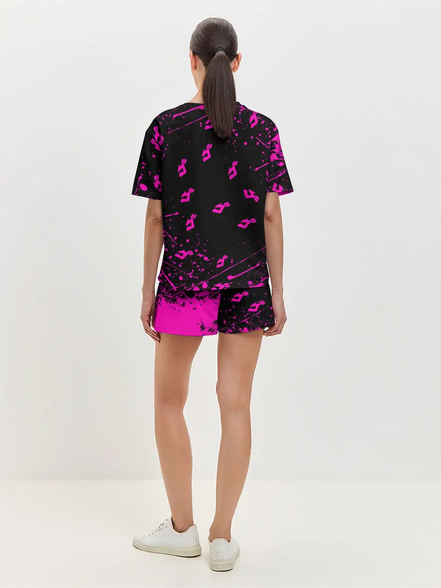 Женская пижама с шортами / KILLER QUEEN розовые кляксы