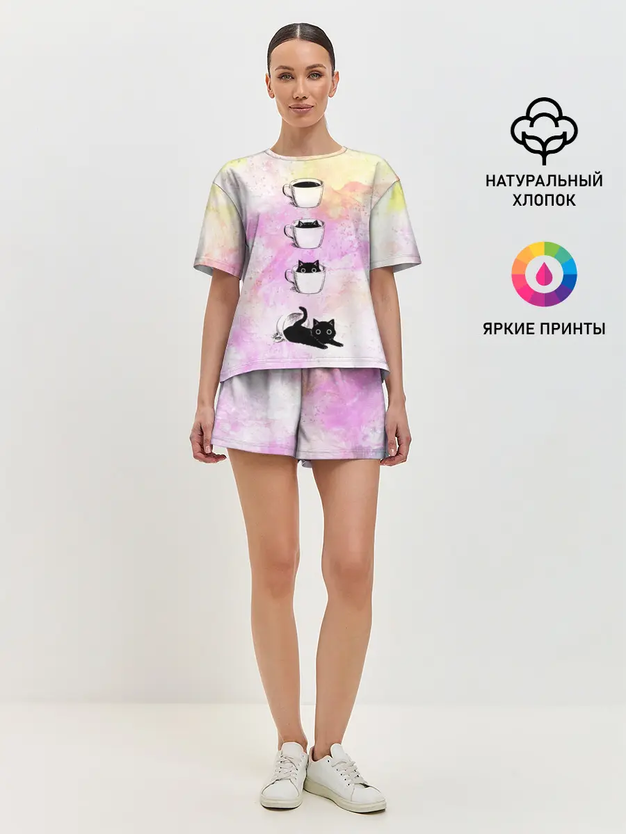 Женская пижама с шортами / catfee