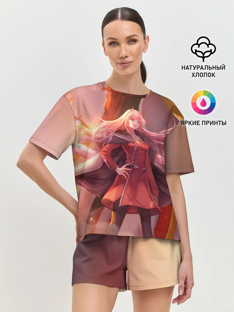 Женская пижама с шортами / Darling In The Franxx art