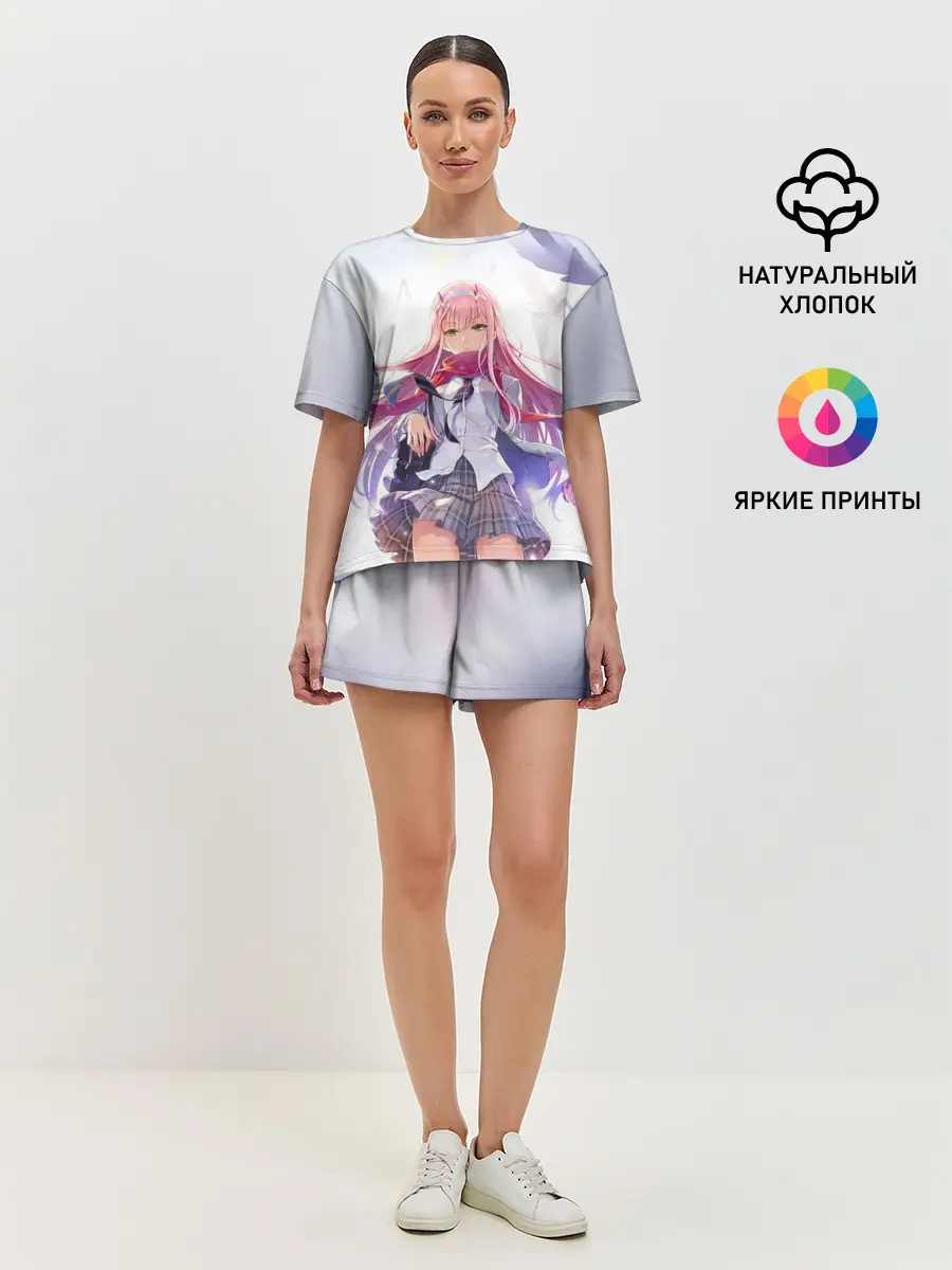 Женская пижама с шортами / Ноль два арт